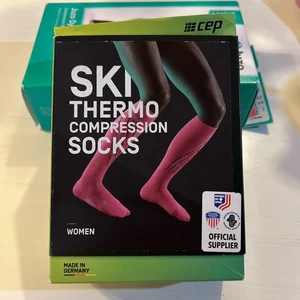 Cep Women's Ski Thermo Compression Socks Pink/Flash Pink Size Small - Picture 1 of 10