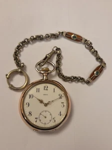 OMEGA Herren Silber Taschenuhr mit schöne ART DECO Uhrenkette Rarität - Bild 1 von 15