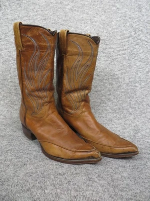 Vintage Cowboy Boots Mens Size 8.5C Leather Western Made in Spain Distressed 90s - Image 1 of 4