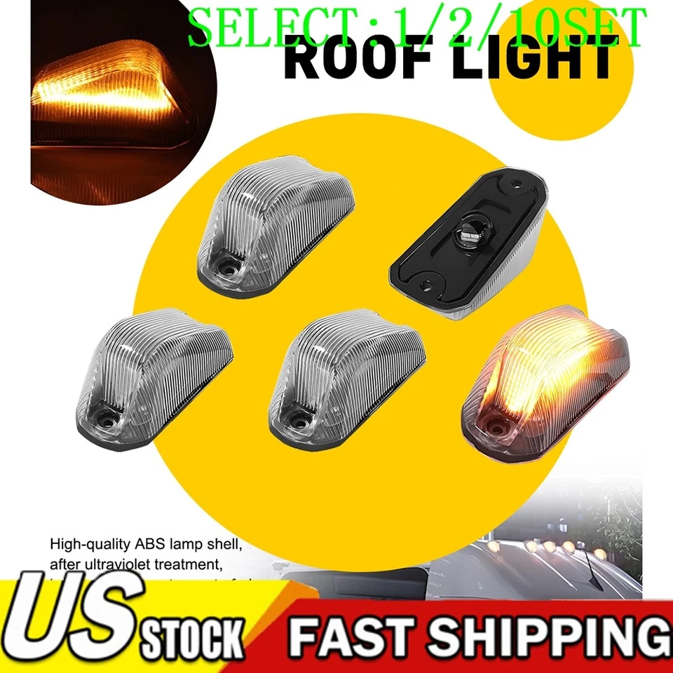 5PCS For 14-23 Ram ProMaster 1500 2500 3500 Cab Roof Running Amber Lights 1~10X - Image 1 of 4