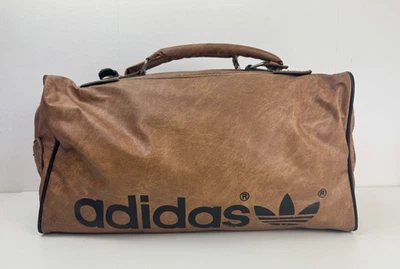Adidas Originals Reisetasche Braun Kunstleder Vintage Bag Weekender Sporttasche - Bild 1 von 4