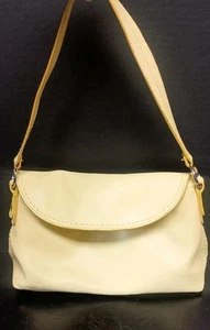 Soft Leather Pale Yellow Tommy Hilfiger Shoulder Bag Hobo Purse Handbag EUC - Picture 1 of 18