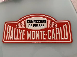 Automobilia Plaque Rallye Monte Carlo 1989 Commission de PRESSE - Imagen 1 de 4