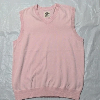 Chaleco Suéter Ligero Tejido Y2K Rosa Vintage Azul Marino Antiguo Talla Mediana Preppy Foto 1 de 4