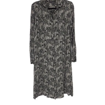 Antik batik s/38 black vitori shirt dress unique print printed black gray  - Image 1 of 4