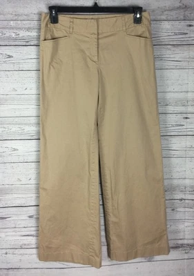 Michael Kors Women’s Khaki Tan Flat Front Wide Leg Stretch Dress Pants Size 8 - Image 1 of 4