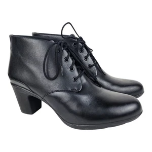 Clarks Artisan Lucette Drama Botín con Cordones Cuero Negro Tacones Zapatos Talla 9.5 - Imagen 1 de 15