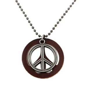 2 Stück Retro Peace Charm Halskette Peace Sign Anhänger Schmuck Mode Pullover - Picture 1 of 12
