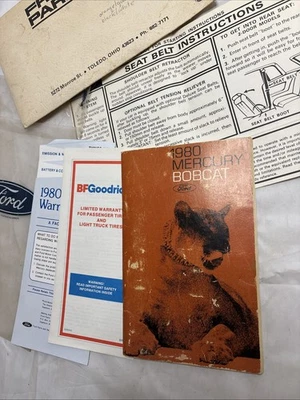 Libro de instrucciones manual del propietario Mercury Bobcat 1980, guía de mantenimiento Ford 80 Foto 1 de 3