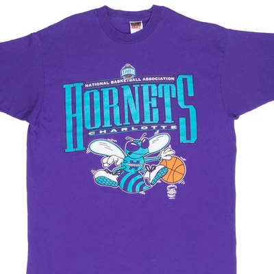 VINTAGE NBA CHARLOTTE HORNETS TEE SHIRT 1990S XL MADE IN USA - Image 1 of 4