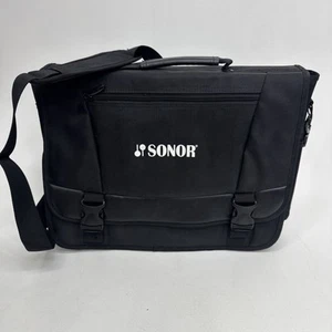 Bolso negro de lona Sonor negro con tapa de regazo raro. Estado nuevo - Imagen 1 de 5