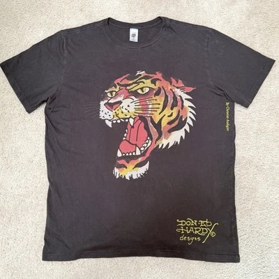 Футболка ED HARDY от Christian Auditgier черная с принтом Crawling Tiger размер XL - Изображение 1 из 4