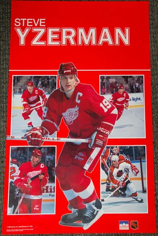 Steve Yzerman 5-SHOT (1989) Detroit Red Wings NHL Starline Hockey Action POSTER Cover