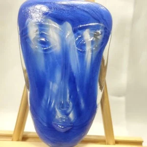 Vintage Kunst Glas blau Gesichtsmaske - Bild 1 von 3