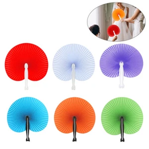 Colorful Heart Shape Folding Paper Fans, Festive Hand Fan Party Favors, - Picture 1 of 9