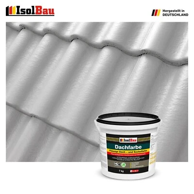 ISOLBAU Dachfarbe Steingrau 7 kg Sockelfarbe Fassadenfarbe Dachbeschichtung RAL Farbe
