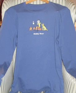 XLIFE IS GOOD MEN L/S TEE CAMPFIRE "HAPPY HOUR"  FOR A CAMPER IN YOUR LIFE (XXL) - Picture 1 of 3