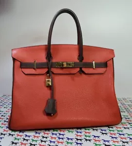 HERMÈS BIRKIN BAG 35 ROUGE VIF EBENE TOGO GOLD HARDWARE - Bild 1 von 10