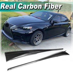 For Lexus IS250 IS350 Base/F Sport 2013-20 REAL Carbon Side Skirts Extension Lip - Picture 1 of 13