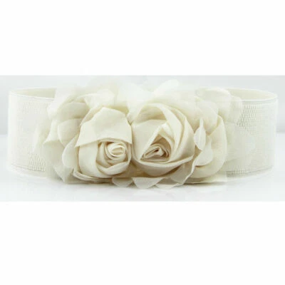 Mujeres Damas Encaje Rosa Flor Hebilla Elástico Cinturón Vestido Cintura Foto 1 de 4