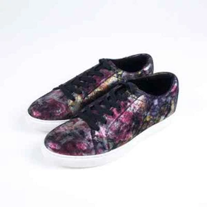 Kenneth Cole Marlow Neutral Floral Metallic Platform Sneaker 6.5 Black Pink Gold - Picture 1 of 9
