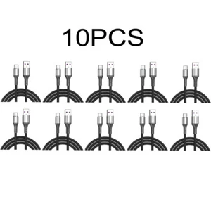 10PCS 1M Nylon USB Câble Type-C Super Charging 60W Charger Long Lead Data Sync - Afbeelding 1 van 5