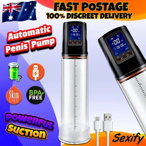 Electric Automatic Penis Enlargement Pump Rechargeable Enlarger Cock Extender - Picture 1 of 12
