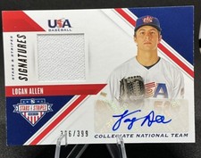 20 Panini USA Baseball Stars and Stripes- Logan Allen- Auto- RC-Jersey-SN /399