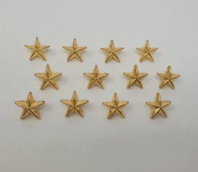 12 pcs Gold Star Shaped Molded Plastic Craft Sewing Shank Buttons VTG - Image 1 of 2