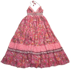 NWT Free People Real Love Maxi in Meadow Combo Floral Cotton Halter Dress L - Picture 1 of 8