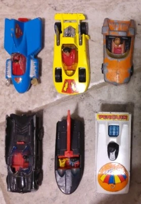 Husky 1966 Batman Boat, 1976 CorgiJr Batmobile, Penguin, Superman, Shazam, WW - Image 1 of 4
