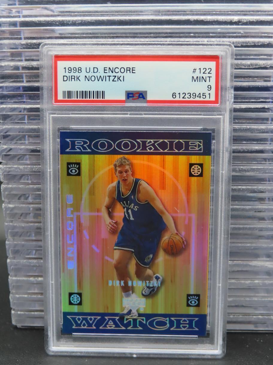 1998-99 Upper Deck Encore Dirk Nowitzki Rookie Card RC #122 PSA 9 MINT Mavericks
