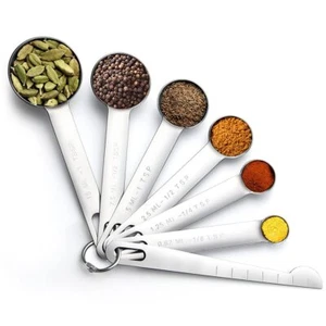 7 Pack Stainless Steel Spice Measuring Spoons Set for Dry or Liquid Ingredients - Picture 1 of 9