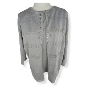Alfred Dunner Silber Lagenlook Pullover Medium Neu mit Etikett - Bild 1 von 8