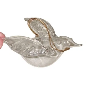 Adorno de Navidad de pájaro volador de vidrio transparente soplado a mano - Imagen 1 de 4