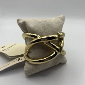 NUEVAS DIRECCIONES Brazalete Ancho Tono Dorado Bisagras NUEVO - Imagen 1 de 5