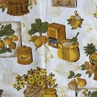 Vintage Fabric Yellow Veggies Spices Fruits Flower For Kitchen Curtains 35?X104?