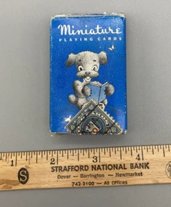 Baraja de colección de cartas en miniatura en caja NOS sello fiscal sellado perro años 50 60 - Imagen 1 de 4