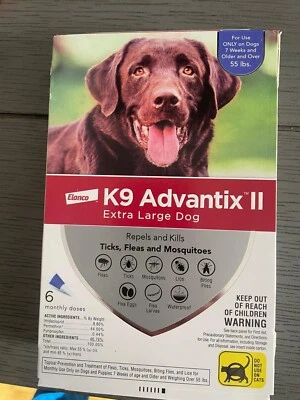 K9 Advantix II 6-doses Flea Tick Mosquitoes For Over 55lbs Extra Large Dog