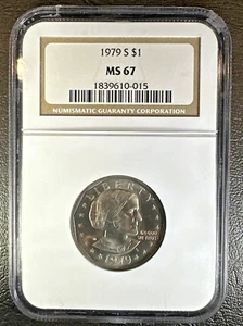 1979-S Susan B. Anthony SBA Dollar * NGC MS67 * RARE HIGH-GRADE COIN! - Picture 1 of 5