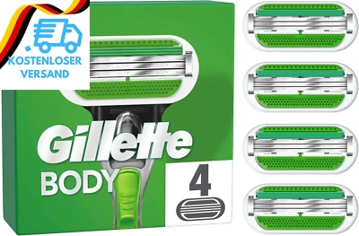 BESUCHE DEN GILLETTE-STORE Gillette Body Herren, 4 Rasierklingen Mit 3-Fach Klinge