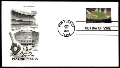 2001 Fenway Park FDC Baseball's Legendary Playing Fields Art Craft Cachet - Image 1 of 4