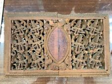 Vintage 🌟 Wooden Window Wall Panel Hand Carved - Hindu Goddess Art India