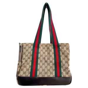 Gucci Sherry Line GG Canvas Dog Carrier Bag Dog Carry Pet Carrier W11.8" N1 - Picture 1 of 17