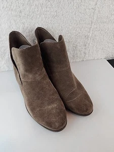 Me Too Zale Bootie Damen Gr. 8,5 Braun Leder Blockabsatz Freizeit Stiefelette - Bild 1 von 9