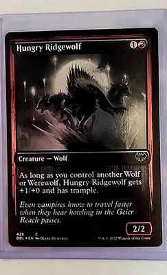 2022 MTG Magic The Gathering Innistrad Double Feature Foil #428 Hungry Ridgewolf - Image 1 of 2