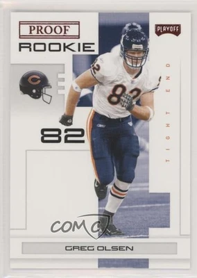 2007 Playoff NFL Playoffs Rookie Red Proof Greg Olsen #114 Rookie RC - Image 1 of 2