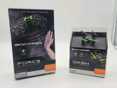 Sky Viper DASH Nano Drone & Sky Viper Force - New In Box - Green & Black - Image 1 of 4