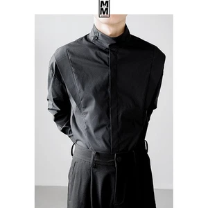 Men's Long-sleeved Niche Design High-end Top Casual Shirt Slim Workwear Tops New - Picture 1 of 26