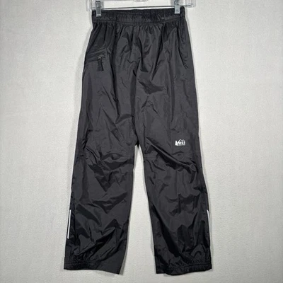 Pantalones cooperativos REI niños medianos 10-12 negros de nailon impermeables lluvia senderismo al aire libre Foto 1 de 4